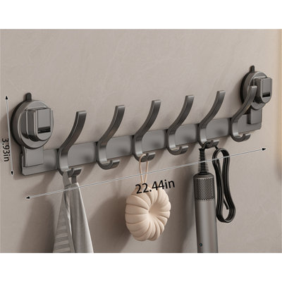 Aluminum Alloy Suction Cup Hook Rack