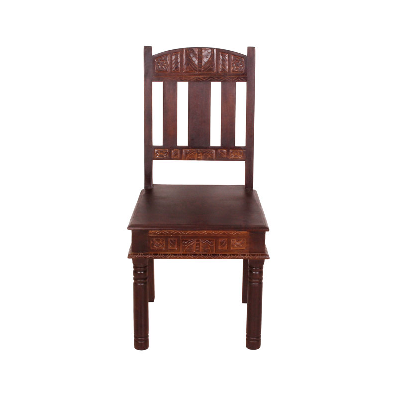 Rivero Solid Wood Slat Back Side Chair in Brown
