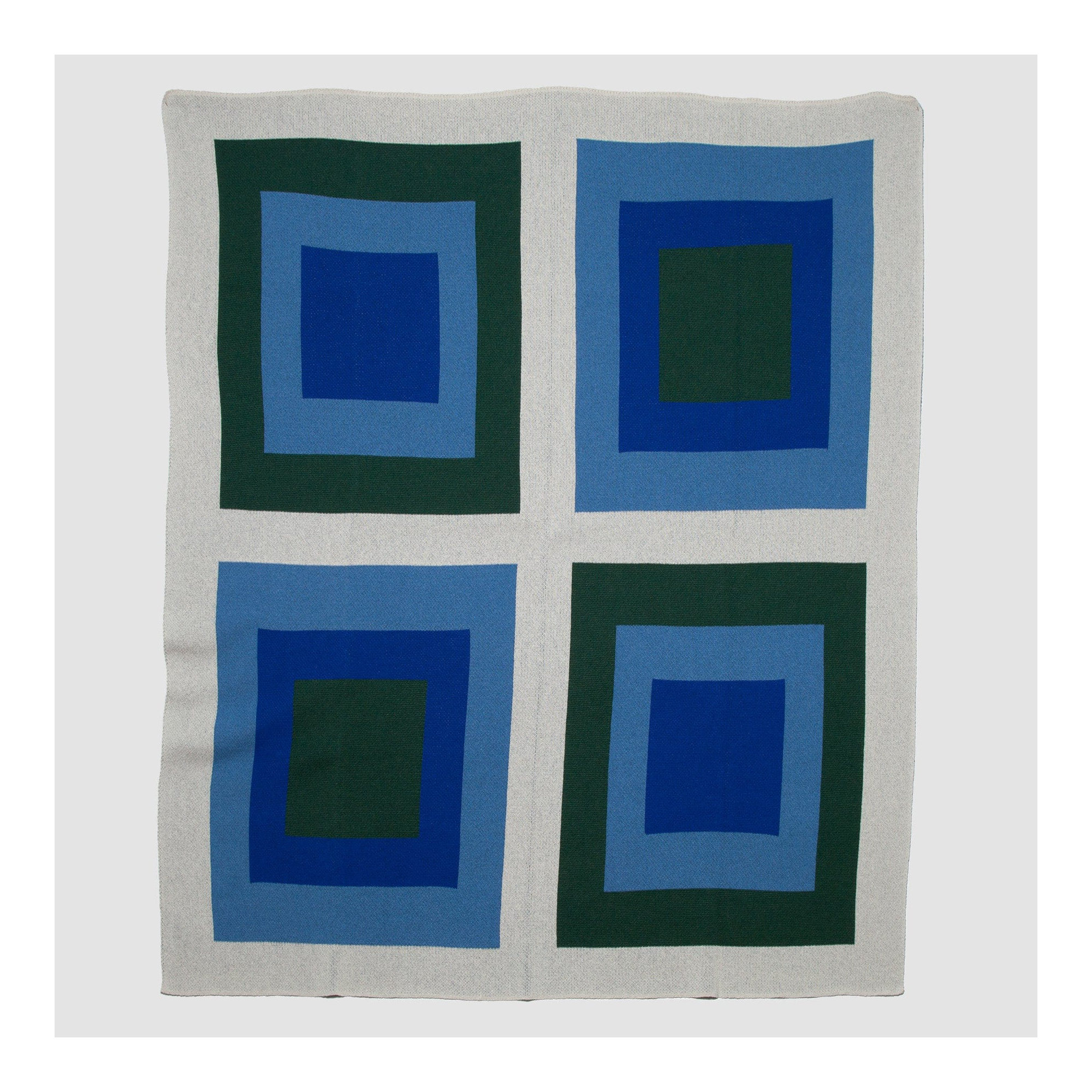 Modern Cotton Blend Knitted Throw Blanket, Blue