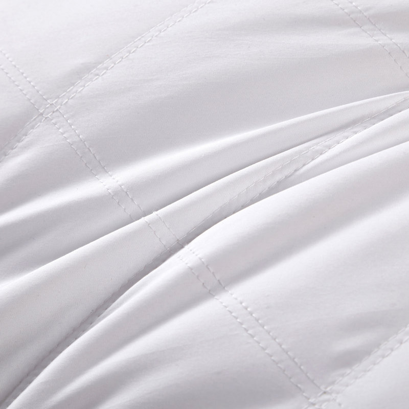 Standard White Goose Feather Down Pillow Set with Quilted Cotton Cover