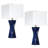 24.5in Blue Modern Sculpted Ceramic Table Lamps