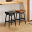 Ensemble de 2 tabourets à hauteur de comptoir 26 po, tabourets de bar en bois massif avec revêtement en similicuir, chaises de îlot de cuisine sans dossier-1472859804-1449868648