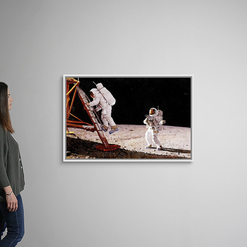 Impression sur toile, "The final impossibilité", Cadre flottant blanc, H 34 po x l 50 po x P 1,75 po