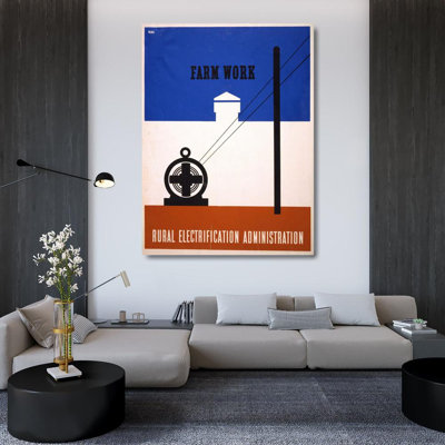 "Farm Work Rural Electrification Administration, U.S. Department of Agriculture" by  Lester Beall - Gallery Wrap Canvas Wall Art