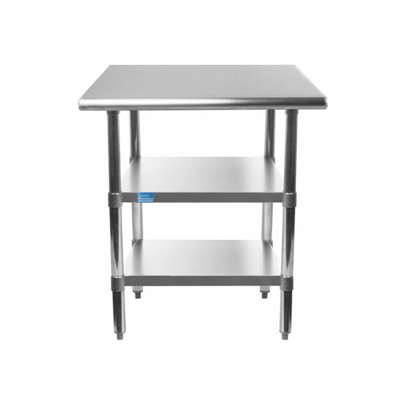 15" Stainless Steel Work Table with Galvanized Shelves