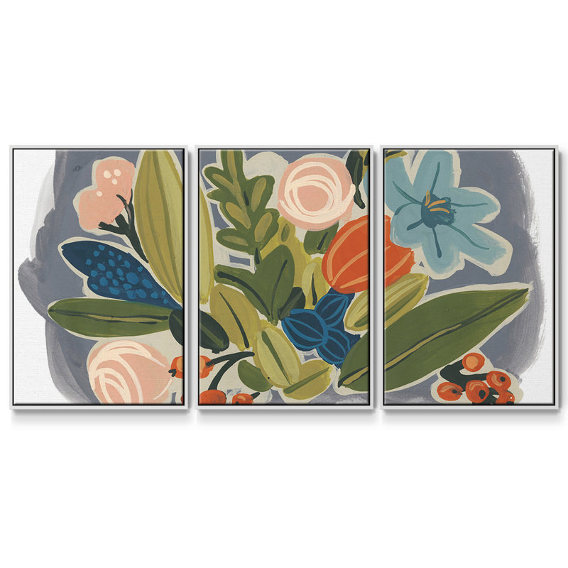 Lumineux botanique II 3 pièces, H 24 po x l 48 po x P 2 po, Blanc