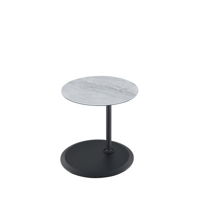 Orbit 15.5" End Table With Height Adjustable Marble Textured Top