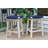 7 Pc. Antique Wash Eucalyptus Counter Height Set With Blue Rope Stools