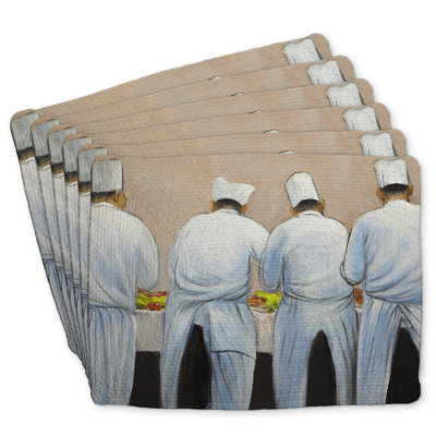 Braided Polyester Placemat Set of 6 - Cooks Chefs Home Decor