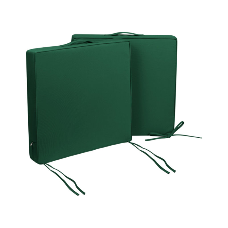 2-Pack 19x19x3 Inch Outdoor Chair Cushions - High-Density Foam Water-Resistant UV-Protected Removable Cover Seat/Back Cushions for Patio, Garden, Green