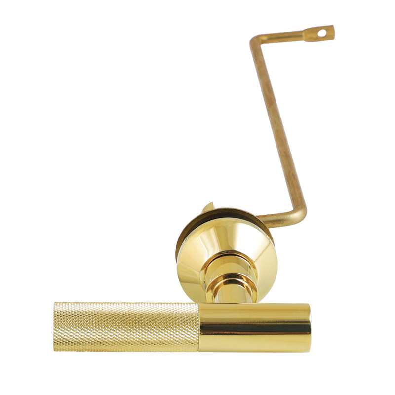 Kingston Brass Convergent Side Mount Toilet Tank Lever With Knurled Handle, Brushed Brass