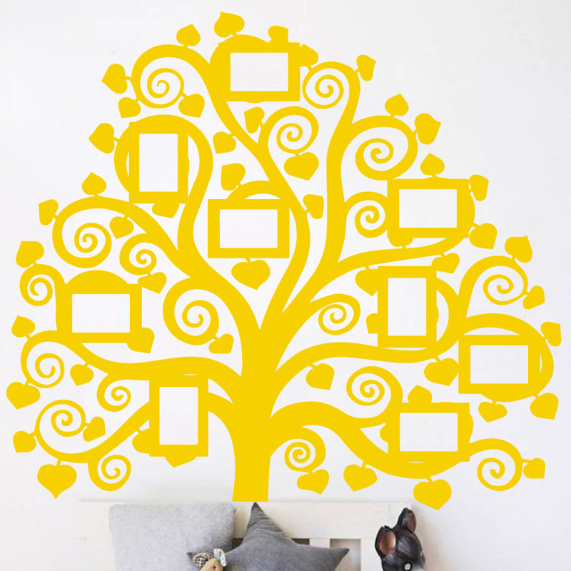 Décalcomanie murale images arbre familial, Jaune clair
