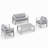 Arnhildur 4 - Person Patio Conversation Set with Cushions-95993157-95993160