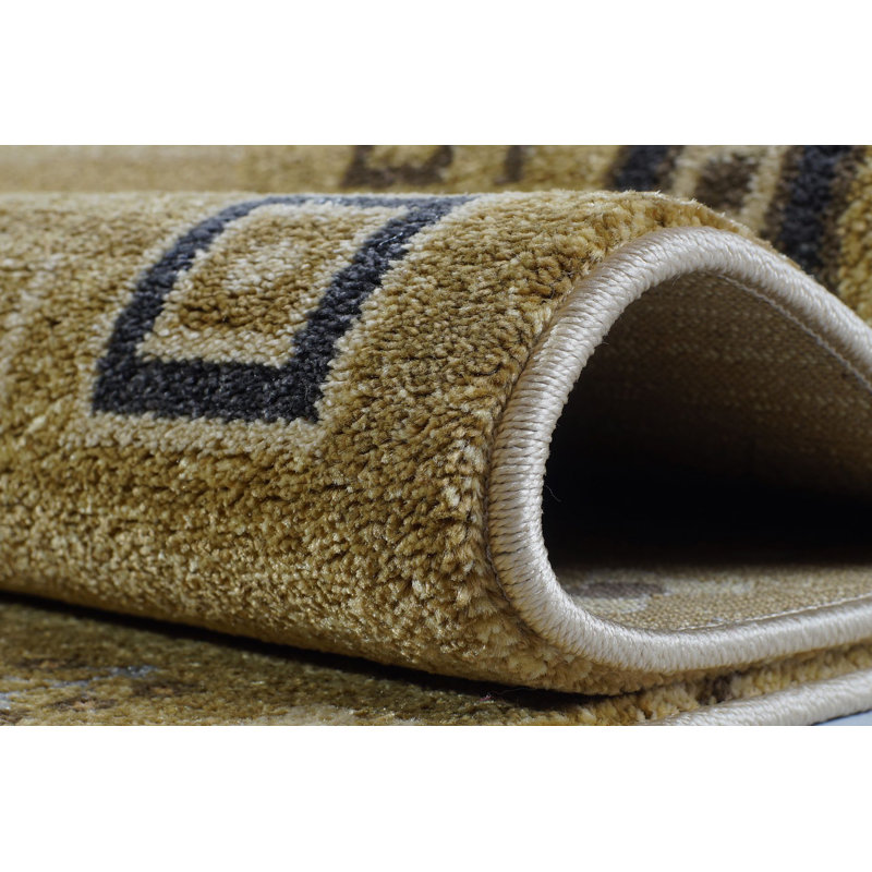 Tapis brun ikat, Rectangle 3 pi 9 po x 5 pi 5 po