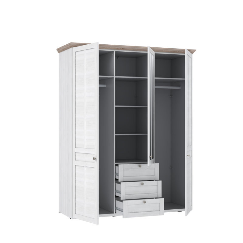 Tooele 3 Door Manufactured Wood Wardrobe