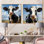 «Black and White Cow Grazing The Meadows I», ensemble de 2 impressions sur toile
