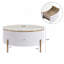 Table basse ronde moderne avec 2 grands tiroirs, table d'appoint de rangement, table centrale