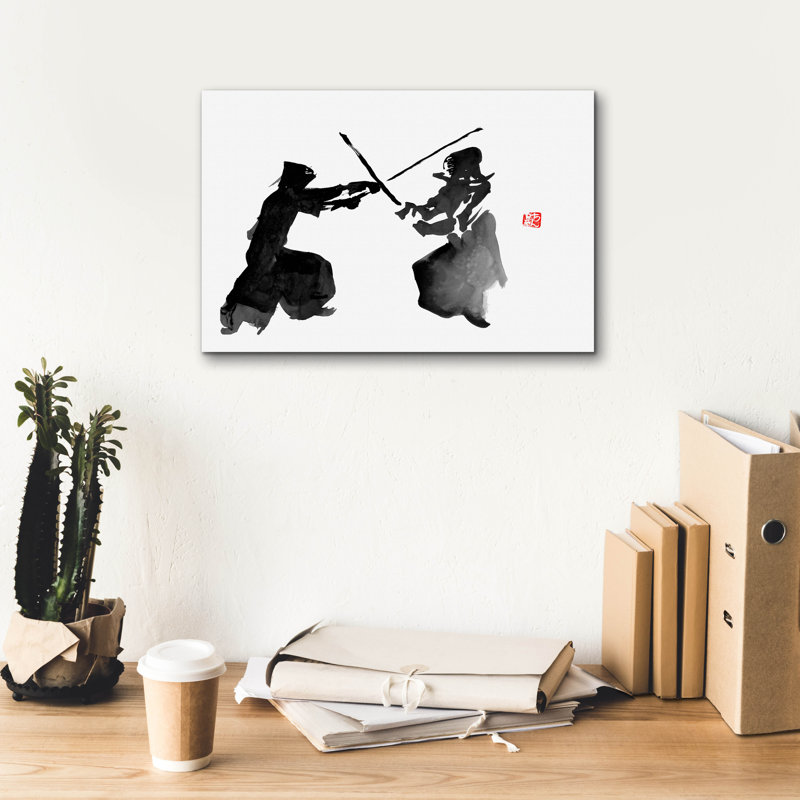 «Kendo» par Pechane, art mural sur toile, H 12 po x l 18 po x P 0,75 po