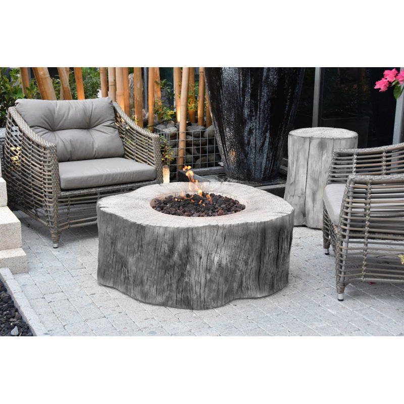 Manchester Outdoor Classic Concrete Fire Table 45,000 BTU - Includes Lava Rocks & PVC Cover, Propane, Classic Gray