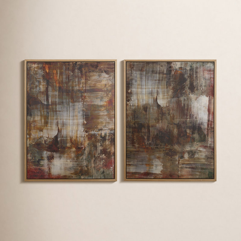 Molten Patina Framed Canvases, Set/2