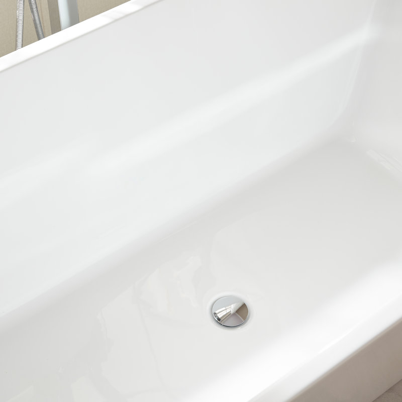 Baignoire autoportante en acrylique Chloe, Blanc / chrome poli