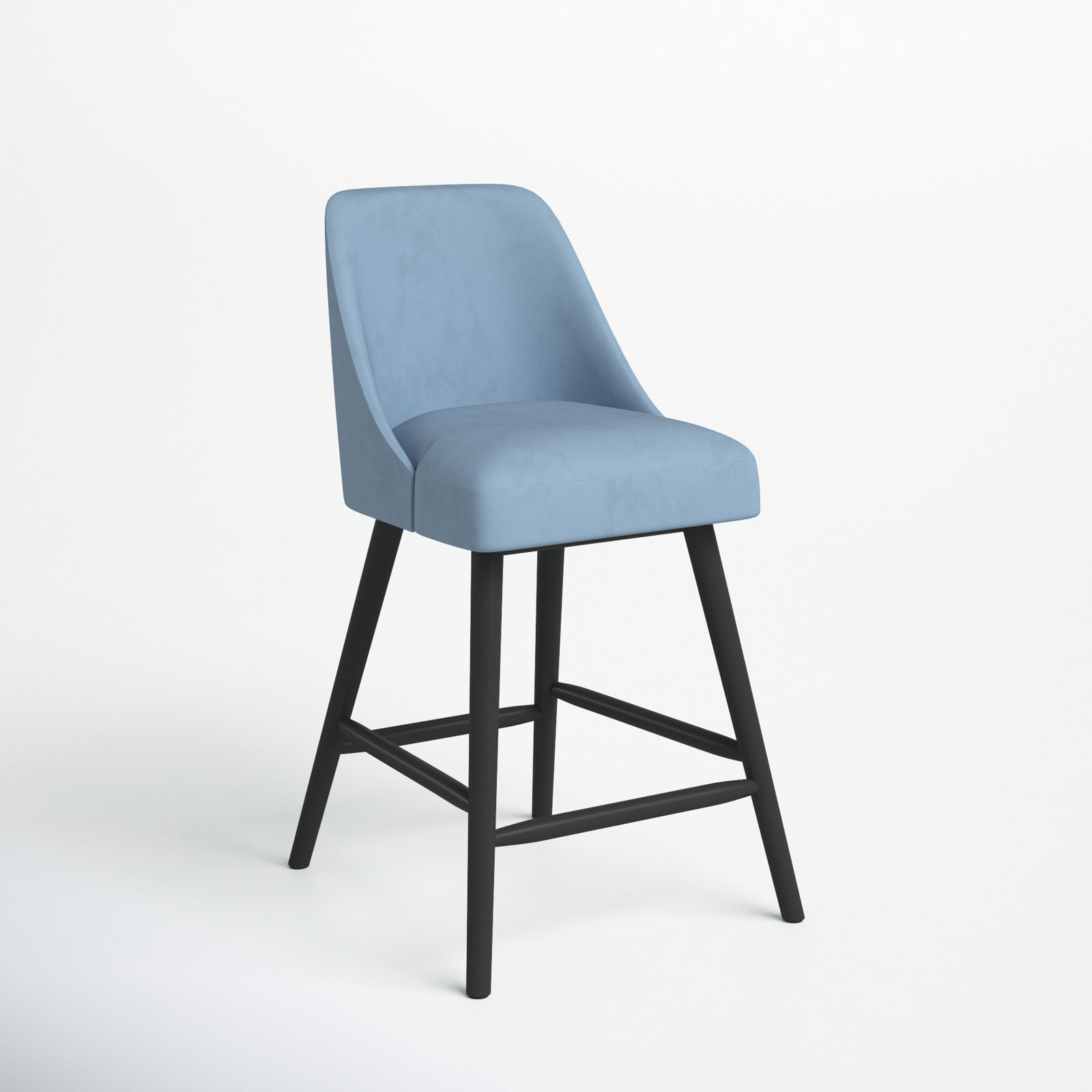 Gallie Counter & Bar Stool, Counter Stool (27" Seat Height), Classic Ocean Velvet