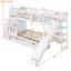 Lits de rangement, lit simple en bois avec glissade, style château moderne pour enfants
