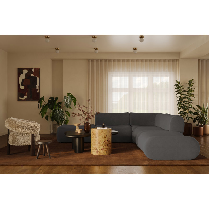 Canapé modulaire 5 pièces Zenith, Mélange de polyester gris