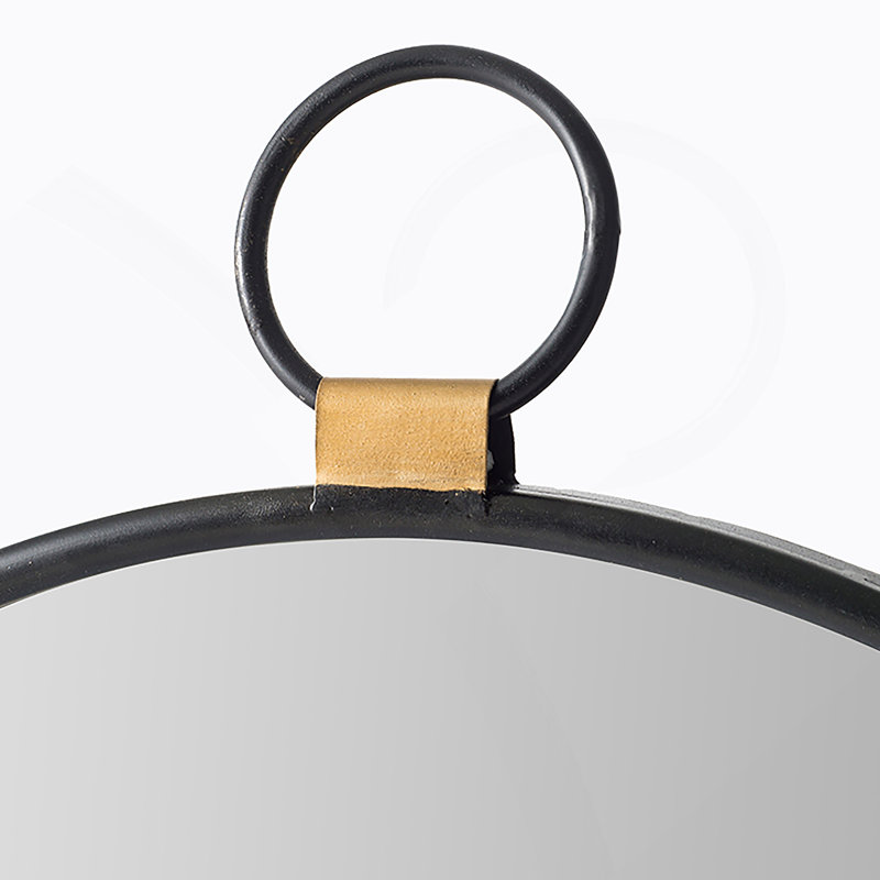 Iron Frame Vertical Round Mirror