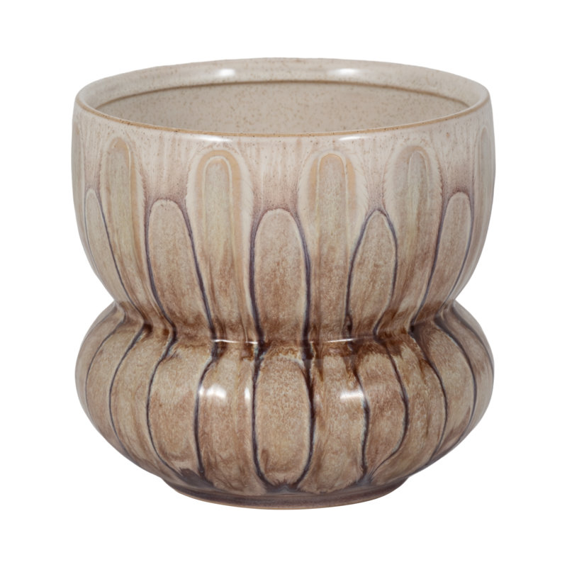 Mandara Small Vase - Multi-color, Ceramic, Brown, Novelty, Elegant Design for Modern Living, 7" H x 7" W x 7" D