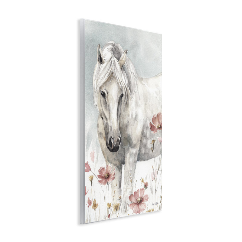 «Beautiful Horse Pink Flower», reproduction, H 15 po x l 10 po