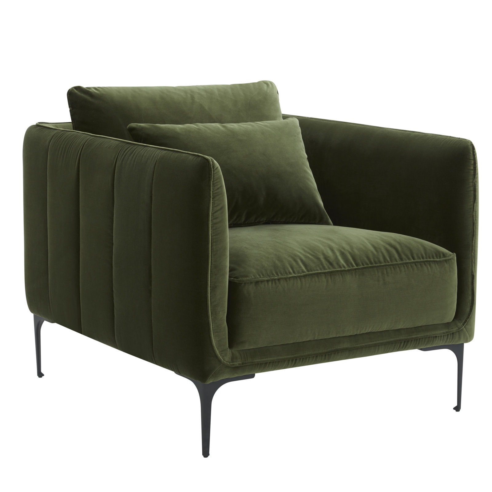 Rae Linen Armchair, Military Green