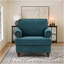 Canapé moderne pour le salon, canapé en chenille vert de 38 po, canapé modulaire à causeuse avec pieds bruns, canapé rembourré pour bureau d'appartement dans une chambre à coucher