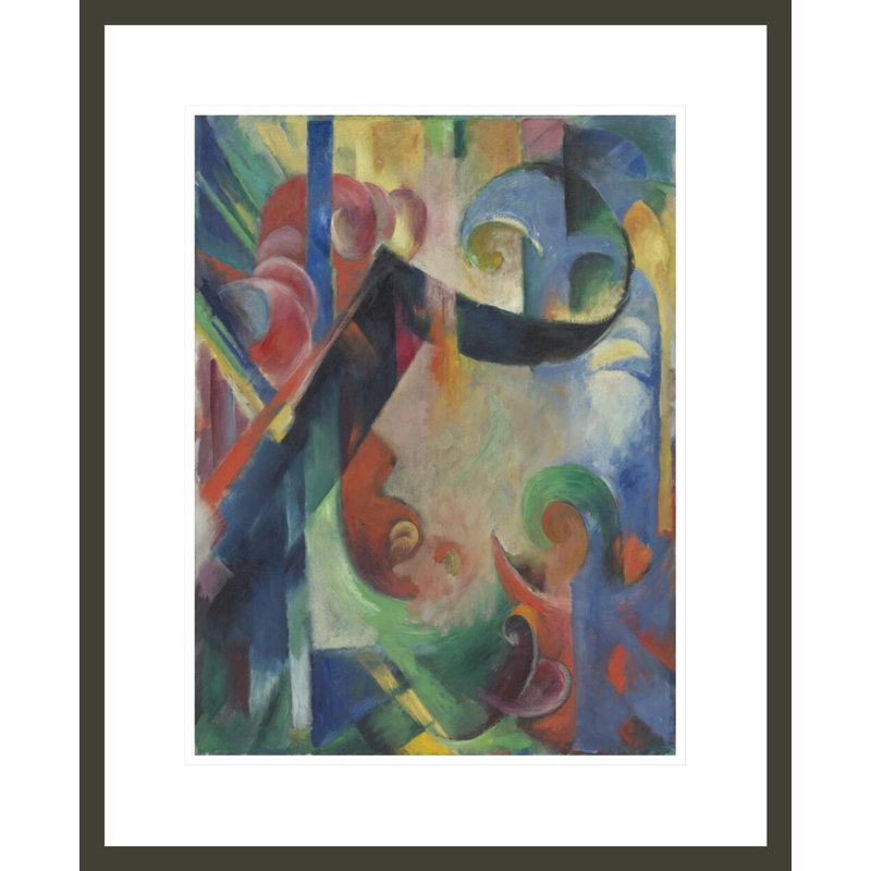 Broken Forms (Zerbrochene Formen) par Franz Marc - Estampe numérique encadrée, H 21,73 po x l 17,75 po