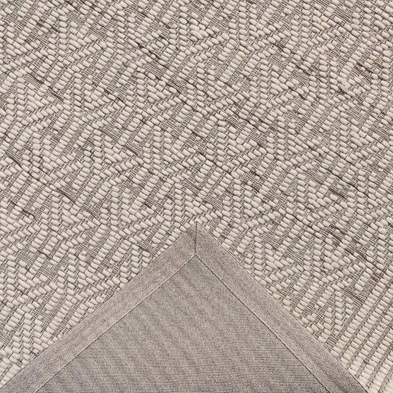 Tapis géométrique beige tissé à la main, Rectangle 8 pi x 10 pi