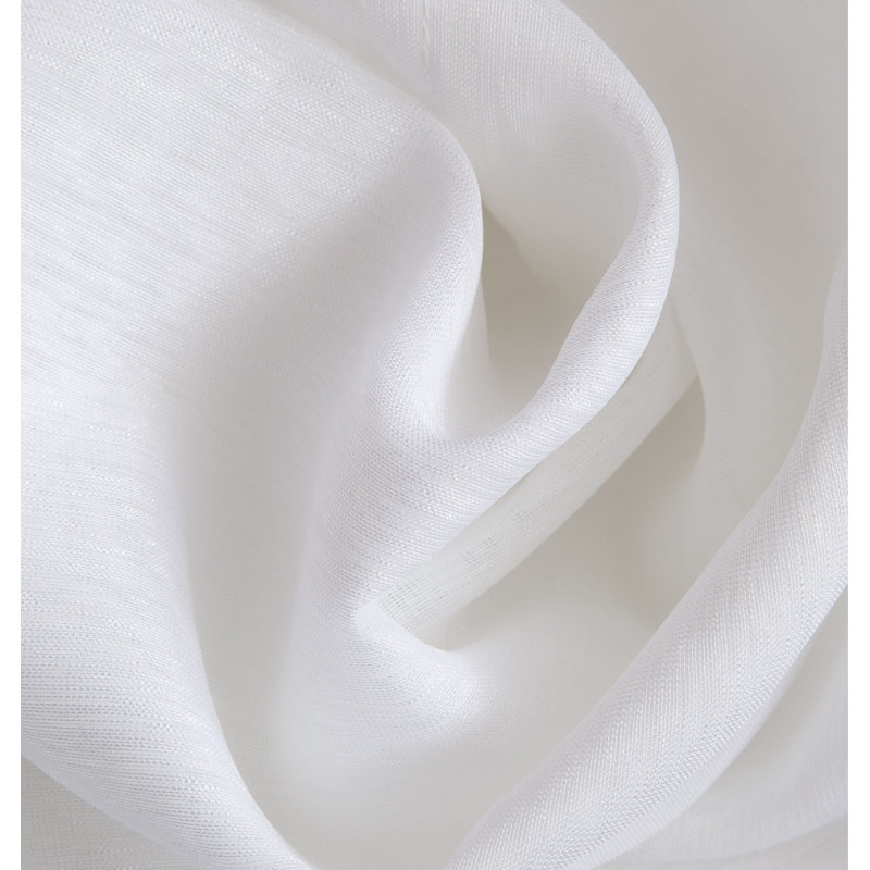 Carmille Polyester Semi Sheer Curtain Pair, 54" W x 84" L, White