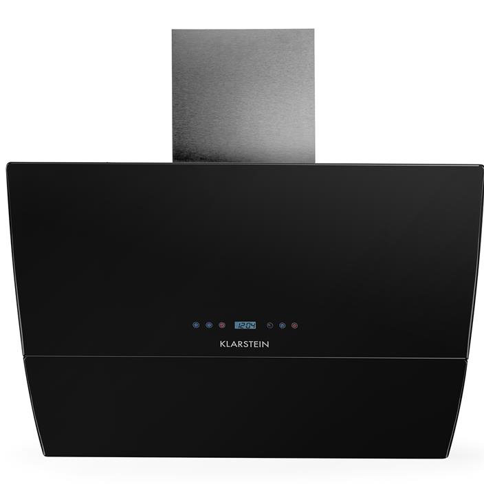 Ducted Wall Mount Cooker Hood, 64.5cm H x 90cm W x 45cm D, Black