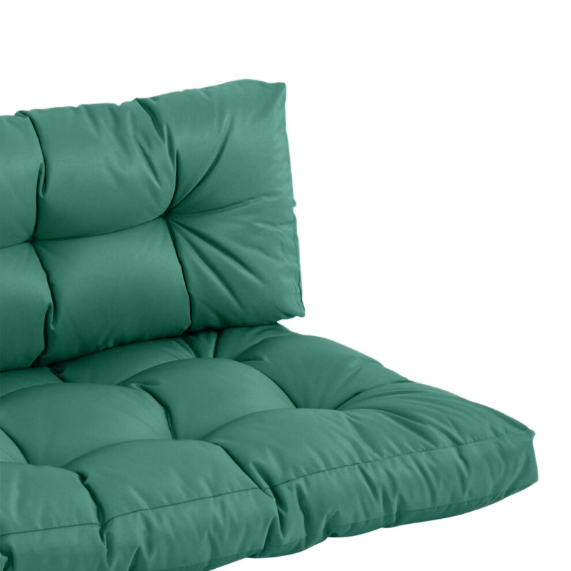 2 Piece Garden Seat/Back Pallet Cushion Set, Green Polyester
