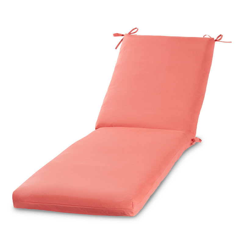 Outdoor Chaise Lounge Chair Cushion, Coral