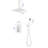 Ceiling Mounted 16" Shower Configuration - Air Injection Delivers Powerful Flow, Brass & Sus304 Stainless, White Bath Shower, With Head, Hand 59" Hose, Bracket, Valve Mounting Instruments Head System-127377185