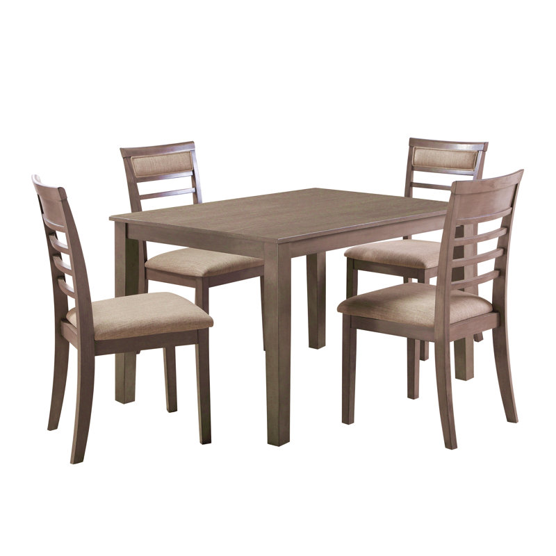 Magnifique ensemble de salle à manger à finition grise 5 pièces et 4 chaises d'appoint