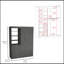 Armoire 3 tiroirs Kenya, double porte, 3 tablettes en chêne fumé