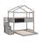 Twin Over Full House Bunk Bed With Blackboard And Storage Staircase-119285465