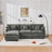 Cloudform 101.9-Inch L-Shaped Sectional Sofa With Modular Design And Cashmere Fabric-122070583