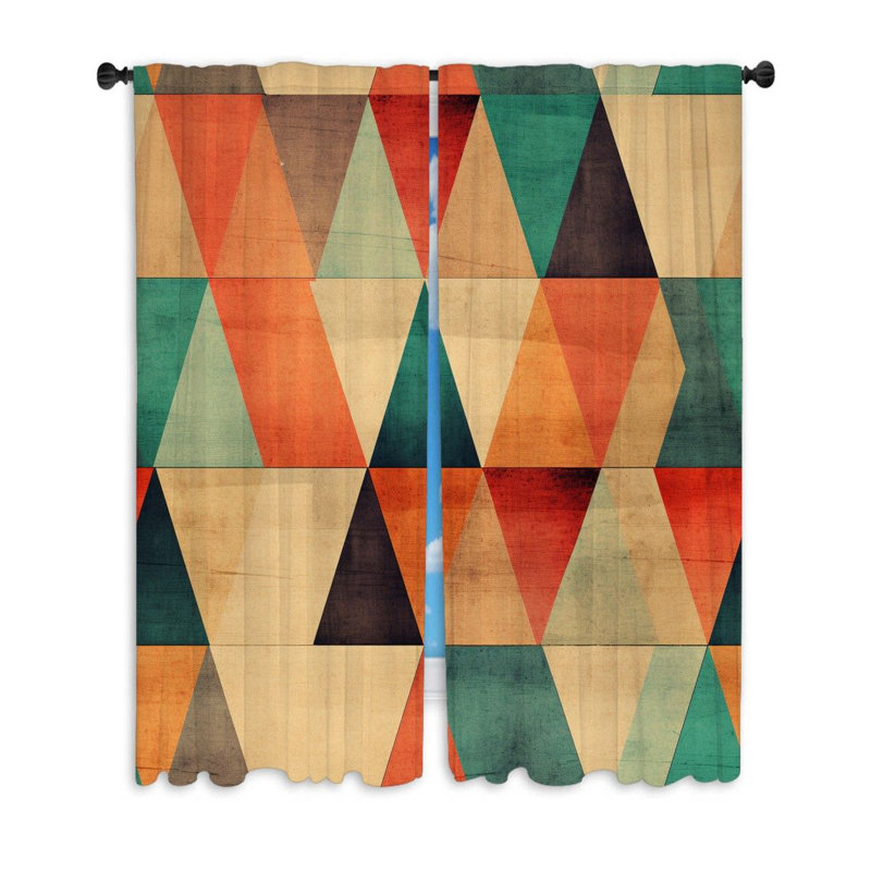 Panneau de rideau semi-transparent en polyester Delaila, L 20 po