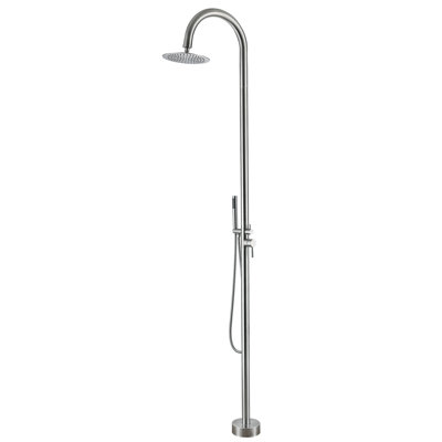 EdenFalls 87.8" H Stainless Steel Freestanding Outdoor Shower, Complete Shower Combo Set