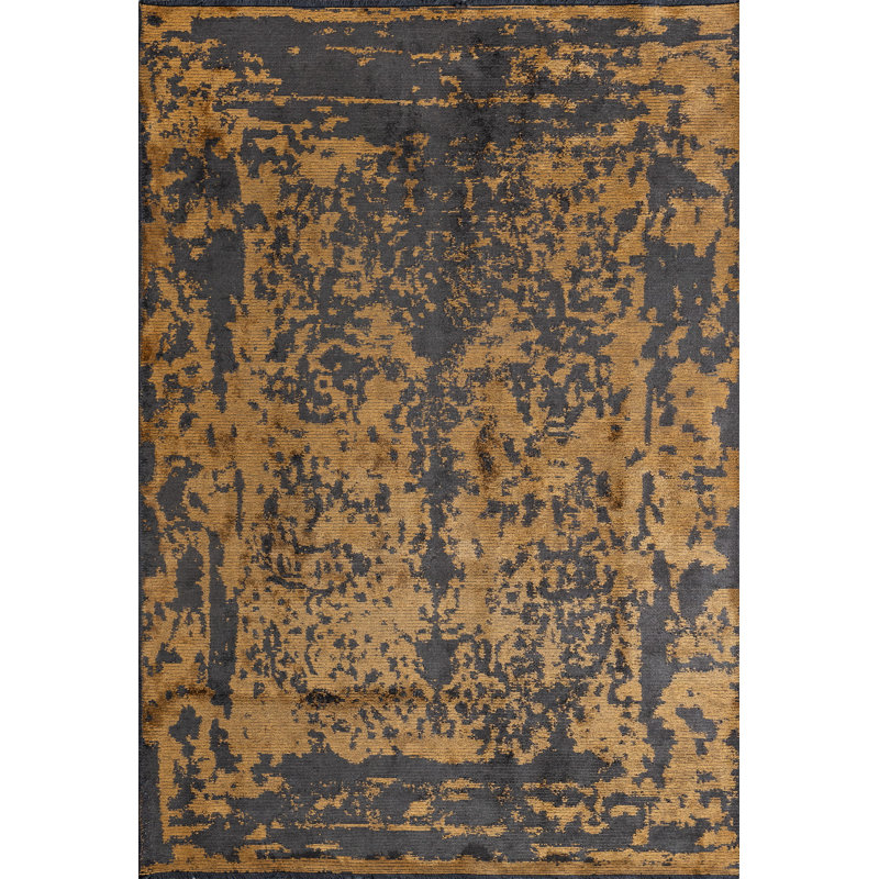 Rapture Gray/Orange Camouflage Luxury Area Rug, Rectangle 7'10" x 11'2"