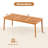Outdoor Acacia Wood Dining Table With 1.96" Umbrella Hole Rectangular-1753013477