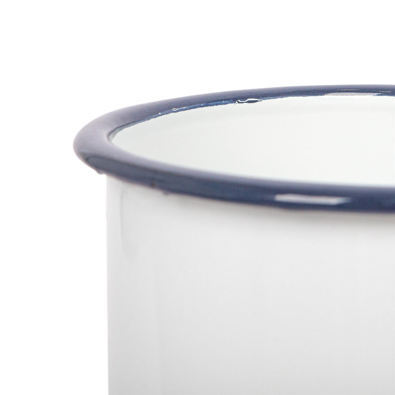 Metal Round Utensil Crock, Blue