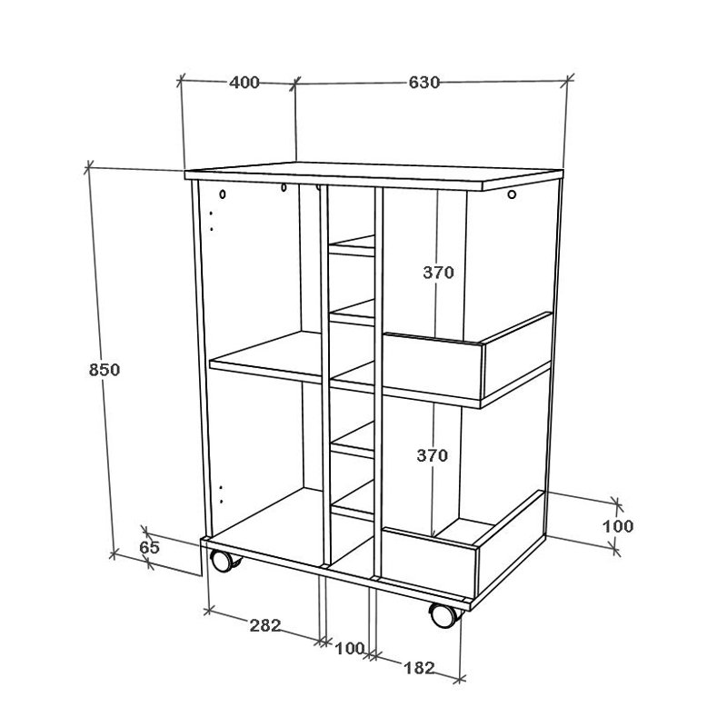 Oaklyn Wood Kitchen Cart, White